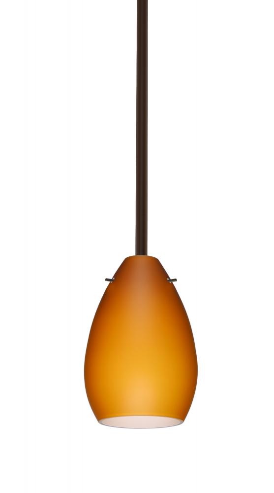 Besa Pera 6 Stem Pendant Bronze Amber Matte 1x40W Halogen