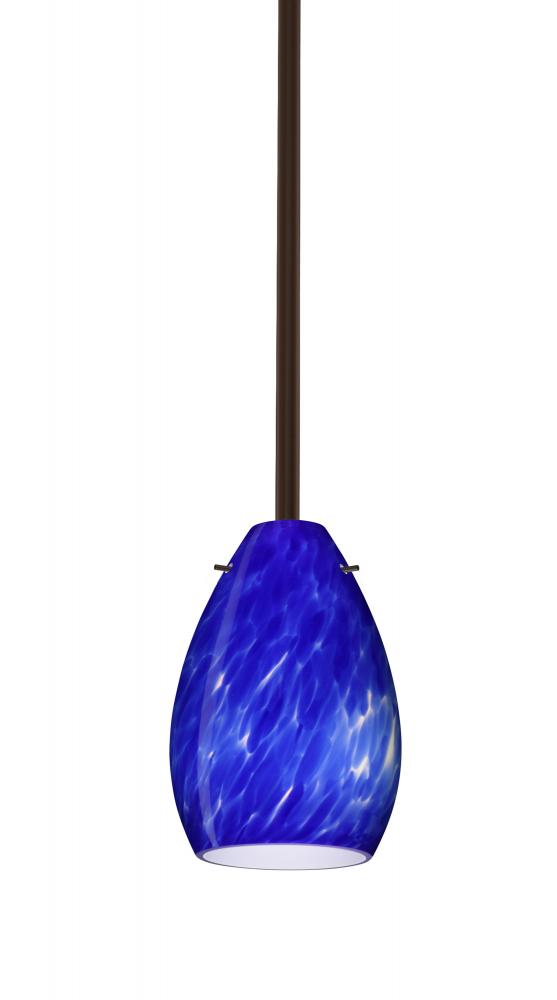 Besa Pera 6 Stem Pendant Bronze Blue Cloud 1x40W Halogen