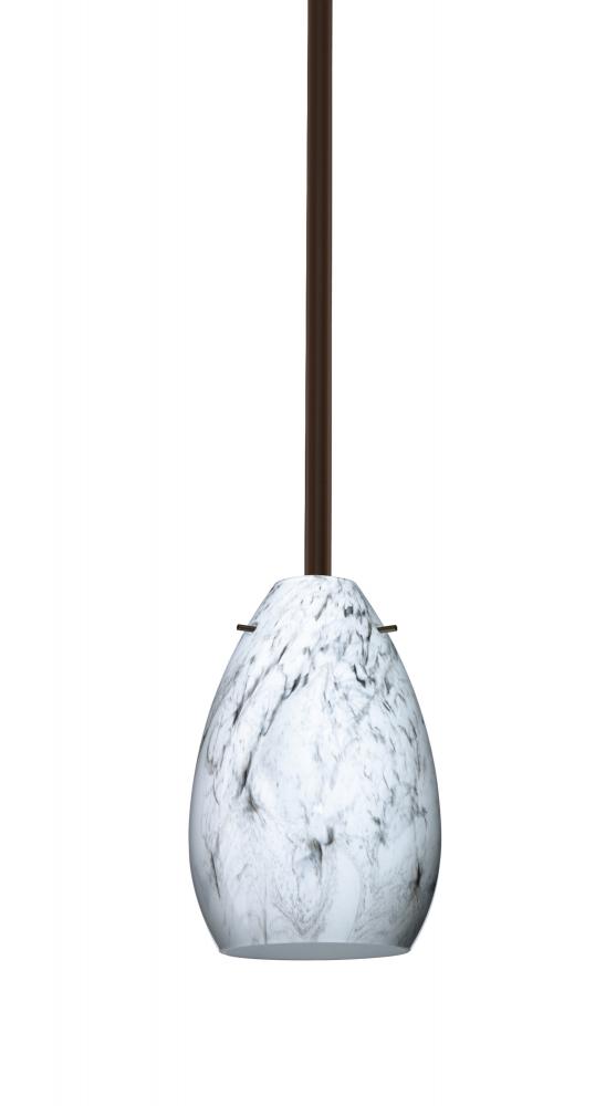 Besa Pera 6 Stem Pendant Bronze Marble Grigio 1x40W Halogen