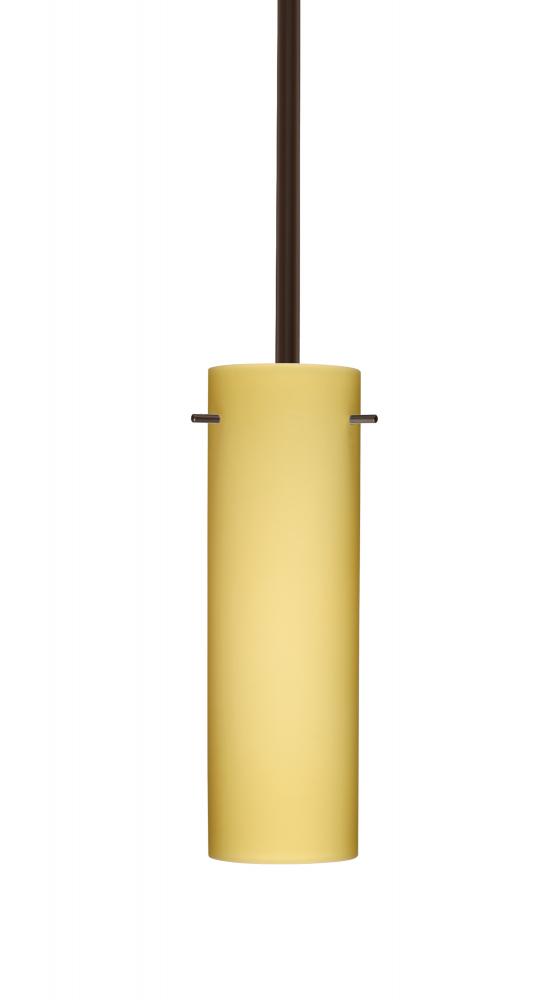 Besa Stem Copa Pendant Bronze Vanilla Matte 1x40W B10 Medium Base