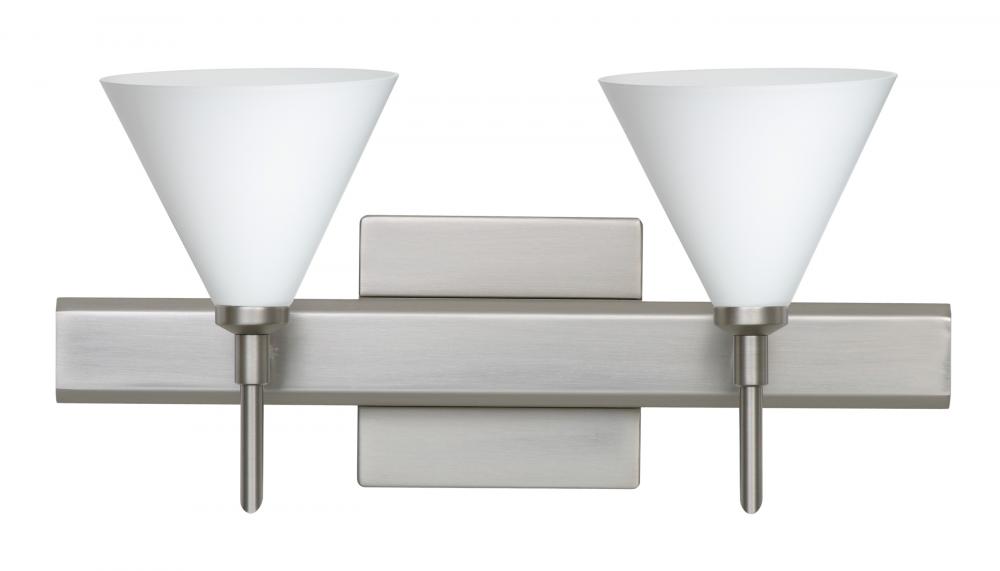 Besa Wall With SQ Canopy Kani Satin Nickel Opal Matte 2x5W LED