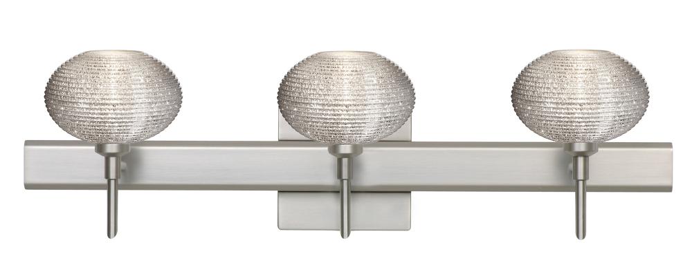 Besa Wall With SQ Canopy Lasso Satin Nickel Glitter 3x5W LED