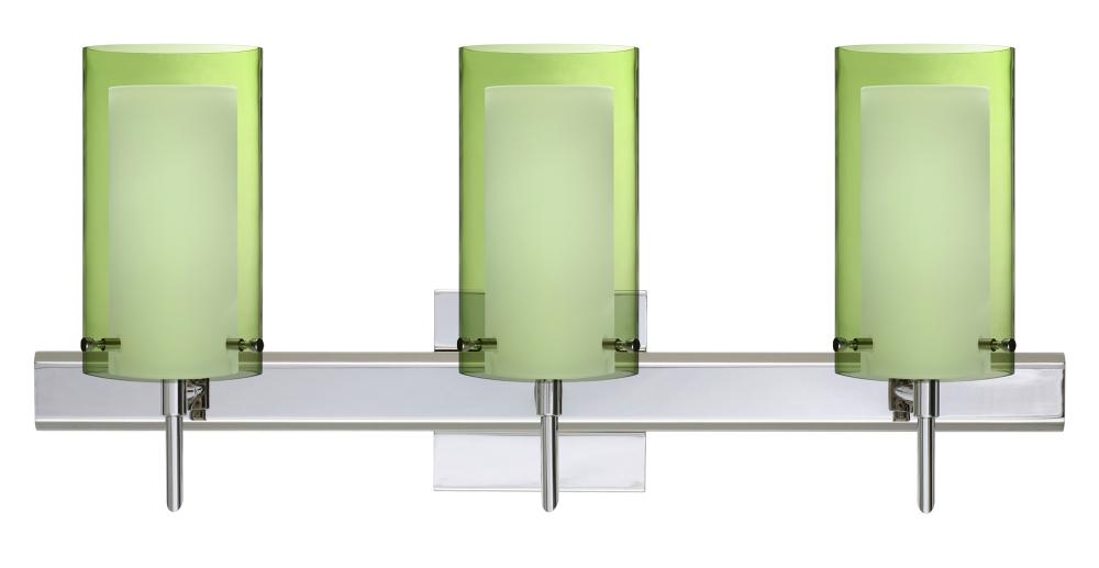 Besa Pahu 4 Wall With SQ Canopy 3SW Transparent Olive/Opal Chrome 3x5W LED