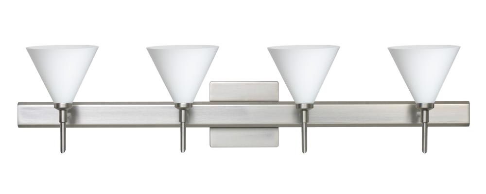 Besa Wall With SQ Canopy Kani Satin Nickel Opal Matte 4x5W LED