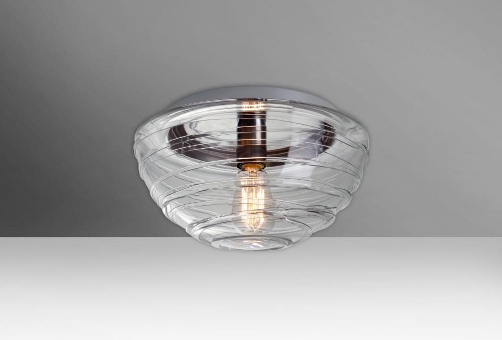 Besa Ceiling Wave 12 Clear 1x40W Edison