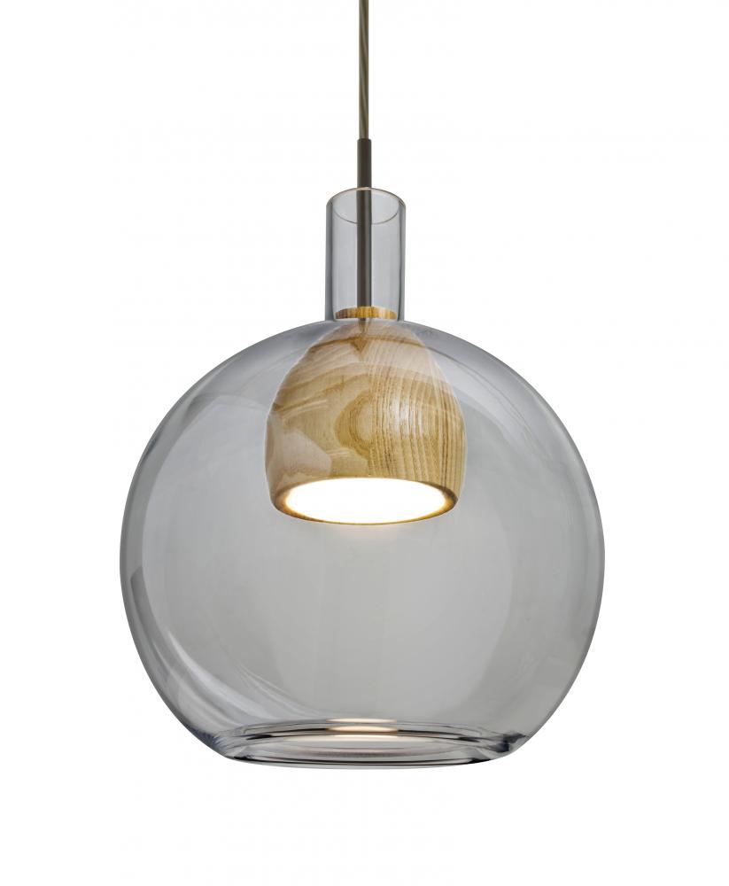 Besa, Benji Cord Pendant For Multiport Canopy, Smoke/Natural, Bronze Finish, 1x9W LED