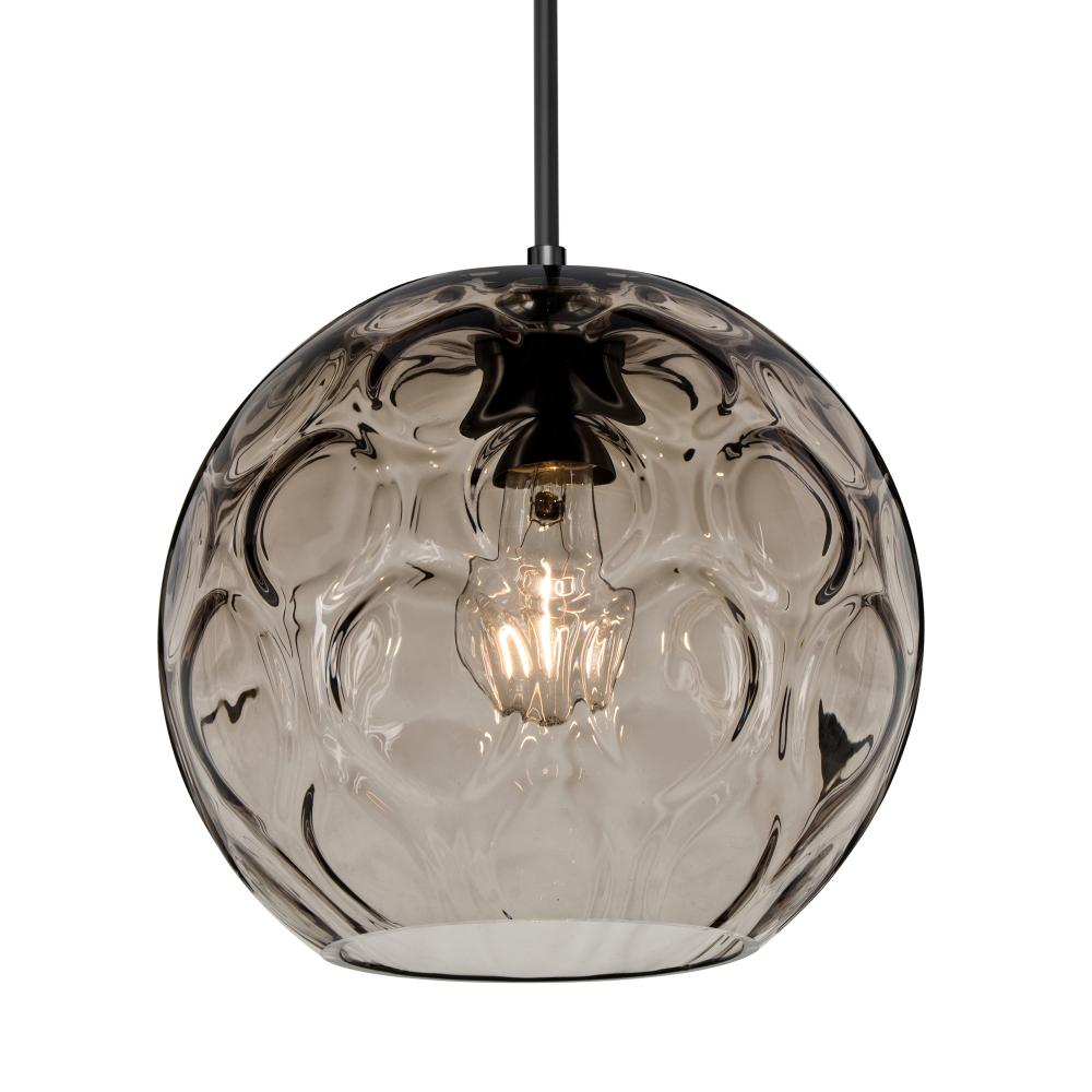 Besa Bombay Pendant For Multiport Canopy, Smoke, Black Finish, 1x60W MAX E26 Base