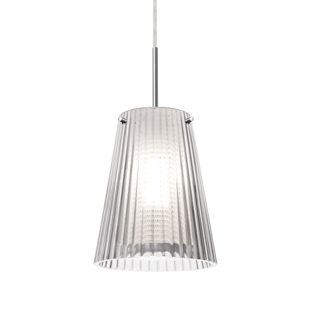 Besa Dion Pendant for Multiport Canopy, Clear Shade, Black Finish, 1x60W MAX E26 Base