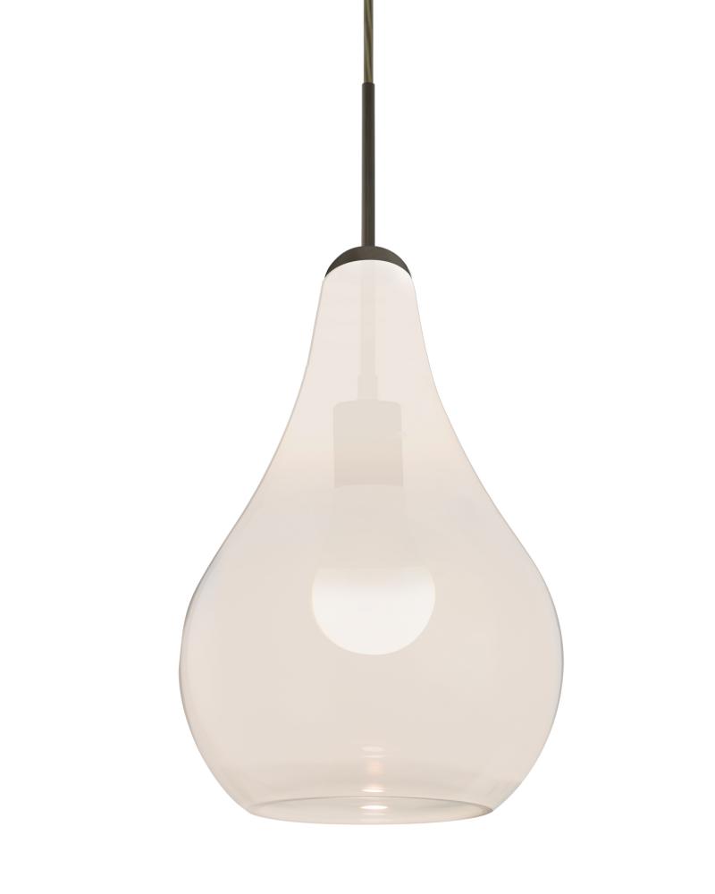 Besa, Leon Cord Pendant for Multiport Canopy, Milky White, Bronze Finish, 1x9W LED