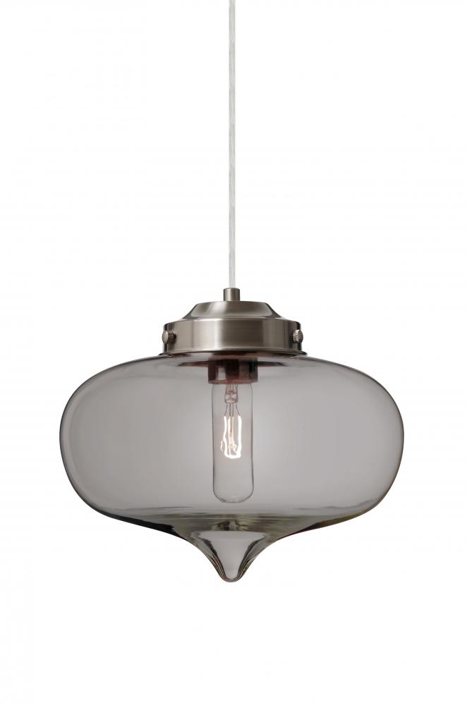 Besa Mira Pendant For Multiport Canopy Satin Nickel Smoke 1x60W T10