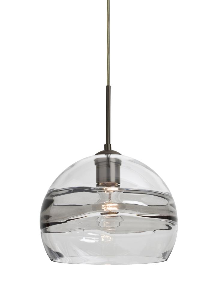 Besa Spirit 10 Pendant For Multiport Canopy, Smoke/Clear, Bronze Finish, 1x60W Medium