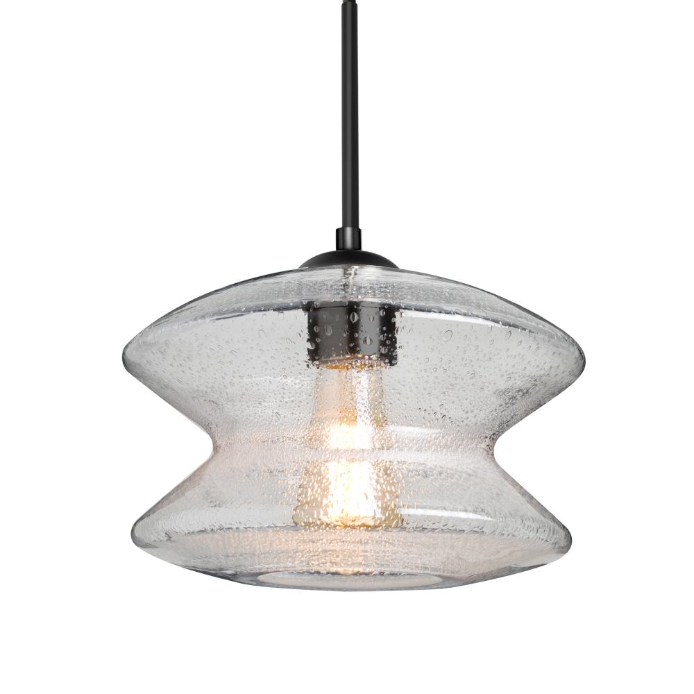 Besa, Zen Cord Pendant For Multiport Canopy, Clear Bubble, Black Finish, 1x60W MAX E26 Base