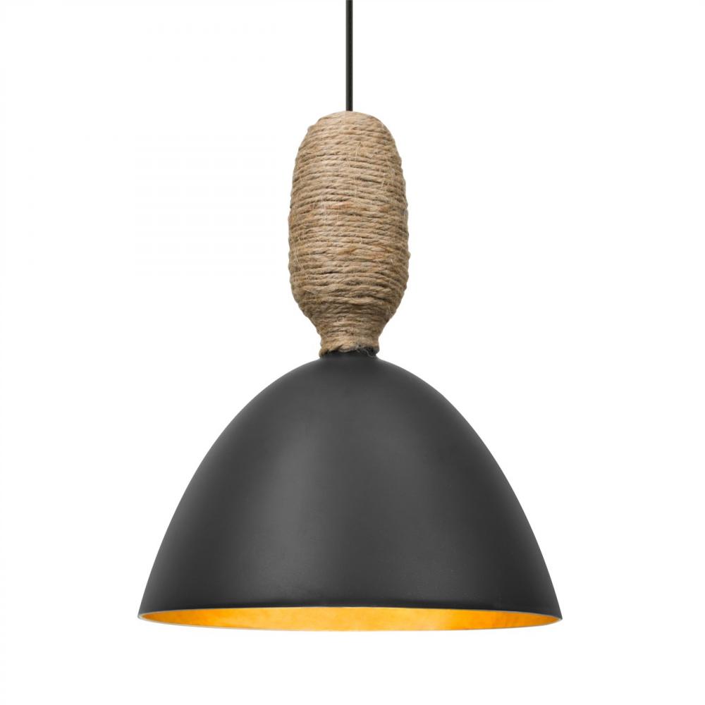 Besa Creed Pendant, Black Finish, With Silver Reflector, Black Finish, 1x9W LED