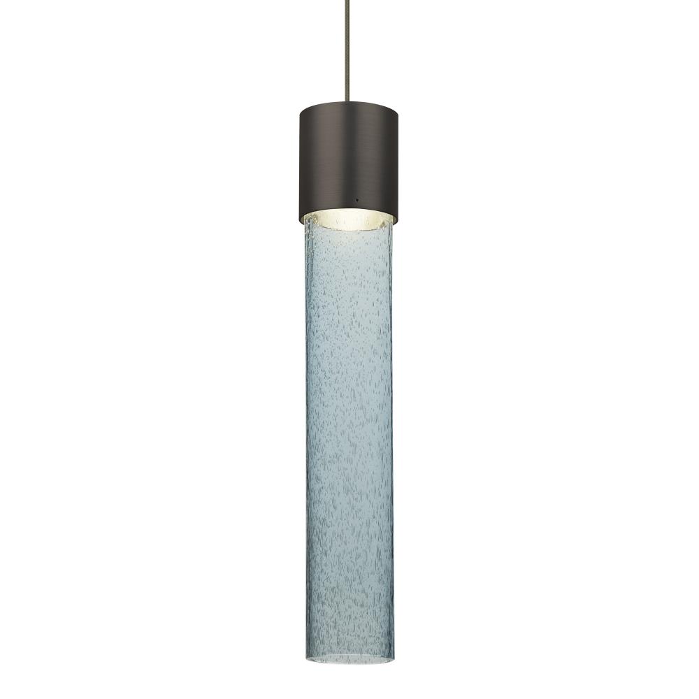 Besa Wanda 12 Pendant, Blue Bubble, Bronze Finish, 1x3W LED