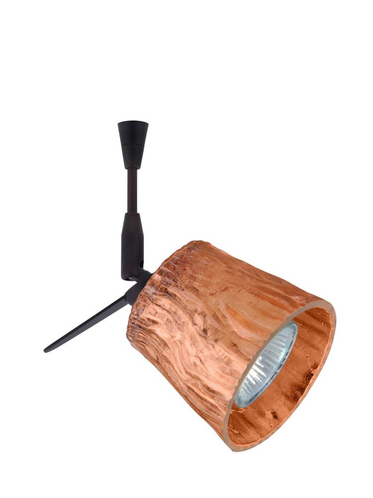 Besa Spotlight With 12" Stem Nico 3 Bronze Stone Copper Foil 1x50W Halogen Mr16