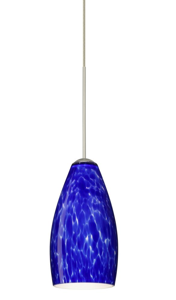 Besa Pendant For Multiport Canopy Karli Satin Nickel Blue Cloud 1x5W LED