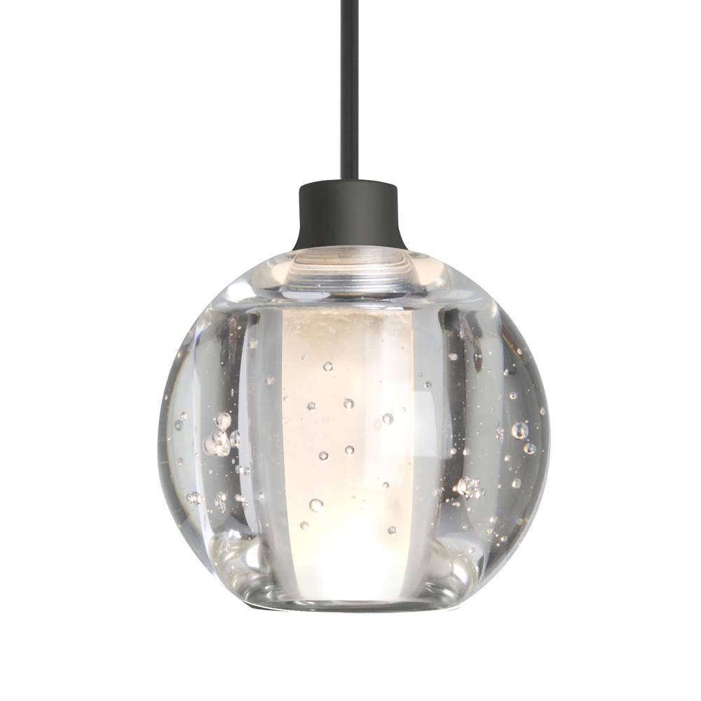 Besa Boca 5 Pendant For Multiport Canopies, Clear Bubble, Black Finish, 1x35W MAX GY6.35 Base