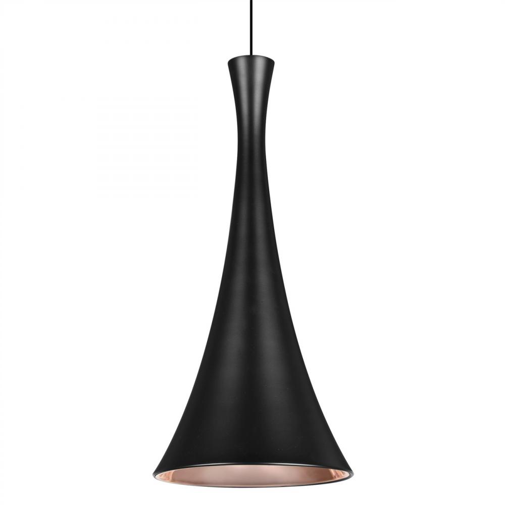 Besa Rondo Pendant For Multiport Canopy, Black Finish, 1x9W LED