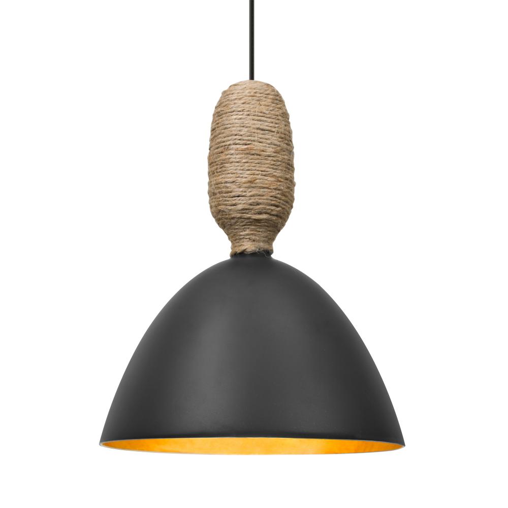 Besa Creed Pendant, Black Finish, With Silver Reflector, Black Finish, 1x9W LED