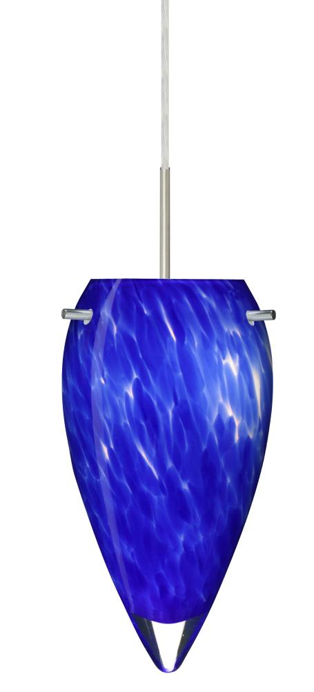 Besa Juli LED Pendant Blue Cloud Satin Nickel 1x9W LED