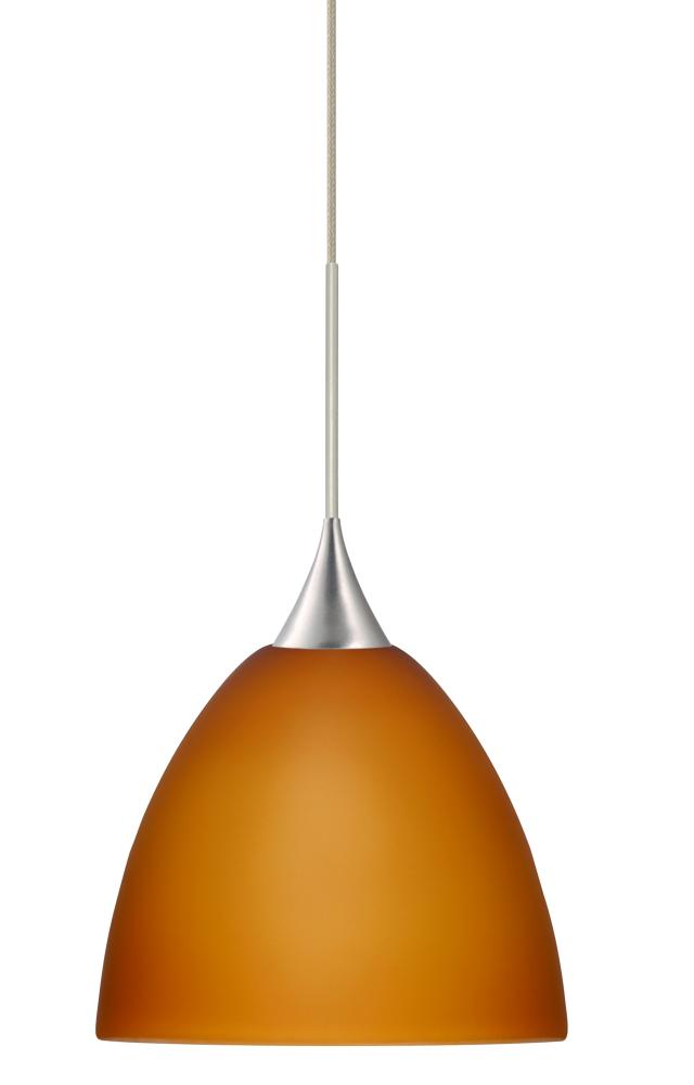 BESA PENDANT SASHA SATIN NICKEL AMBER MATTE 1X6W LED