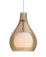 Besa Lighting 1JC-ELLE11CG-LED-SN - Besa, Elle 11 Cord Pendant, Cognac, Satin Nickel Finish, 1x9W LED