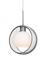 Besa Lighting 1JC-MANACL-SN - Besa Mana Pendant, Clear/Opal, Satin Nickel Finish, 1x60W Medium Base