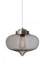 Besa Lighting 1JC-MIRASM-EDIL-SN - Besa Mira Pendant Satin Nickel Smoke 1x4W LED Filament