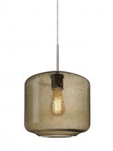 Besa Lighting 1JC-NILES10SM-EDIL-SN - Besa Niles 10 Pendant, Smoke Bubble, Satin Nickel Finish, 1x4W LED Filament