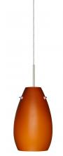 Besa Lighting 1JT-412680-LED-SN - Besa Pera 9 LED Pendant Amber Matte Satin Nickel 1x9W LED