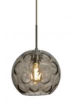 Besa Lighting 1JT-BOMYSM-EDIL-BR - Besa Bombay Cord Pendant, Smoke, Bronze Finish, 1x8W LED Filament