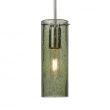 Besa Lighting 1JT-JUNI10MS-SN-L - Besa, Juni 10 Cord Pendant, Moss Bubble, Satin Nickel, 1x60W Medium Base, 15Ft. Cord