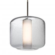 Besa Lighting 1JT-NILES10CO-LED-BR - Besa Niles 10 Pendant, Clear Bubble/Opal, Bronze Finish, 1x5W LED