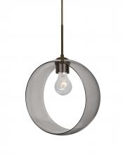 Besa Lighting 1JT-PLATOSM-BR-NI - Besa, Plato Cord Pendant, Smoke, Bronze Finish, 1x60W Medium Base