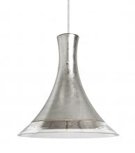 Besa Lighting 1JT-RIOSF-SN - Besa, Rio Cord Pendant, Silver Foil/Clear, Satin Nickel Finish, 1x60W Medium Base