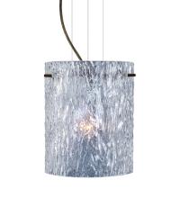 Besa Lighting 1KG-400600-LED-BR - Besa Tamburo 8 Pendant Clear Stone Bronze 1x11W LED