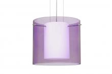 Besa Lighting 1KG-A18407-LED-SN - Besa Pahu 12 LED Pendant 1Kg Transparent Amethyst Satin Nickel 1x11W LED