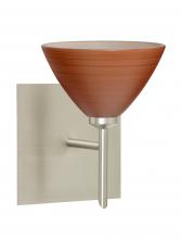 Besa Lighting 1SW-1743CH-SN-SQ - Besa Wall With SQ Canopy Domi Satin Nickel Cherry 1x40W G9