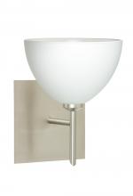 Besa Lighting 1SW-467907-LED-SN-SQ - Besa Wall With SQ Canopy Brella Satin Nickel White 1x5W LED