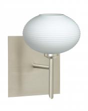 Besa Lighting 1SW-561207-SN-SQ - Besa Wall With SQ Canopy Lasso Satin Nickel Opal Matte 1x40W G9