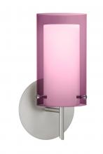 Besa Lighting 1SW-A44007-LED-SN - Besa Pahu 4 Wall 1SW Transparent Amethyst/Opal Satin Nickel 1x5W LED