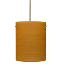 Besa Lighting 1TT-4006OK-SN - Besa Stem Pendant Tamburo 8 Satin Nickel Oak 1x100W Medium Base