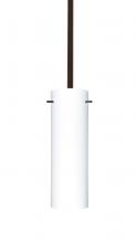 Besa Lighting 1TT-493007-HAL-BR - Besa Stem Copa Pendant Bronze Opal Matte 1x40W Halogen