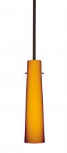 Besa Lighting 1TT-567480-HAL-BR - Besa Camino Stem Pendant Bronze Amber Matte 1x40W Halogen