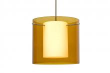 Besa Lighting 1TT-G18407-SN - Besa Stem Pendant Pahu 12 Satin Nickel Transparent Armagnac 1x100W Medium Base