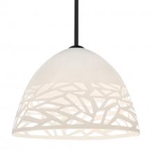 Besa Lighting 1TT-KIEVWH-BK - Besa Kiev Stem Pendant, White, Black Finish, 1x60W MAX E26 Base