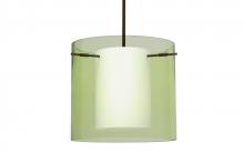 Besa Lighting 1TT-L18407-BR - Besa Stem Pendant Pahu 12 Bronze Transparent Olive 1x100W Medium Base