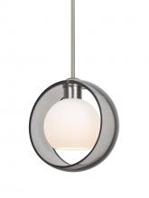 Besa Lighting 1TT-MANASM-LED-SN - Besa Mana Pendant, Smoke/Opal, Satin Nickel Finish, 1x9W LED