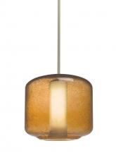 Besa Lighting 1TT-NILES10AO-SN - Besa Niles 10 Pendant, Amber Bubble/Opal, Satin Nickel Finish, 1x60W Medium Base T10