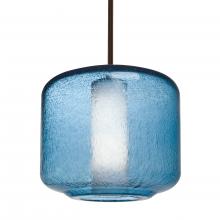 Besa Lighting 1TT-NILES10BO-LED-BR - Besa Niles 10 Pendant, Blue Bubble/Opal, Bronze Finish, 1x5W LED